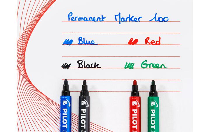 Image du produit Pilot Marqueur permanent 100 (Multicolore, 1 mm, 4 x)