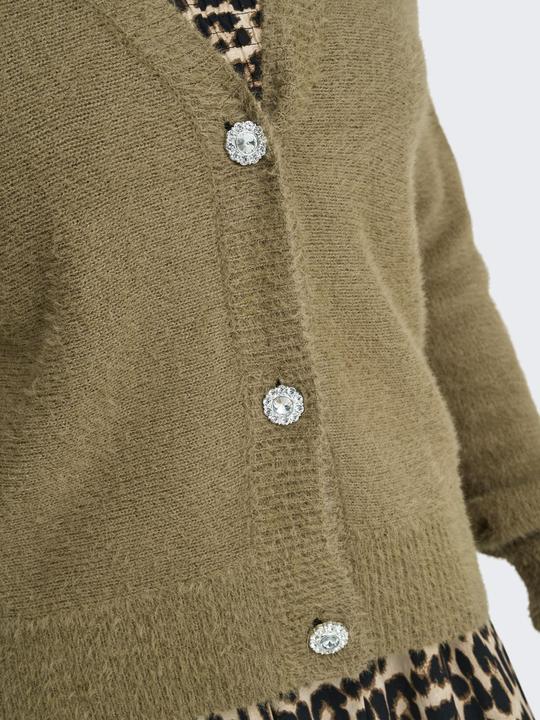 Produktbild Only Normal geschnitten V-Ausschnitt Gerippte Ärmelbündchen Strickjacke Strickjacke (M)