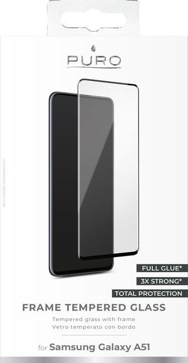 Immagine prodotto Puro Telaio in vetro temperato - universalus grūdintas stiklas, skirtas Samsung Galaxy A51 ekranui (juoda (1 Pezzo/i, Samsung Galaxy A51)