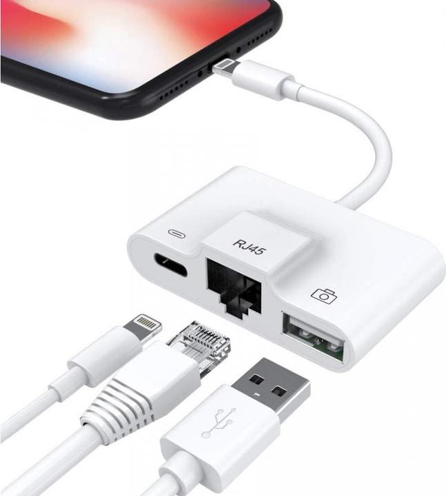 Produktbild PowerGuard Lightning To Ethernet (USB-A, Lightning)
