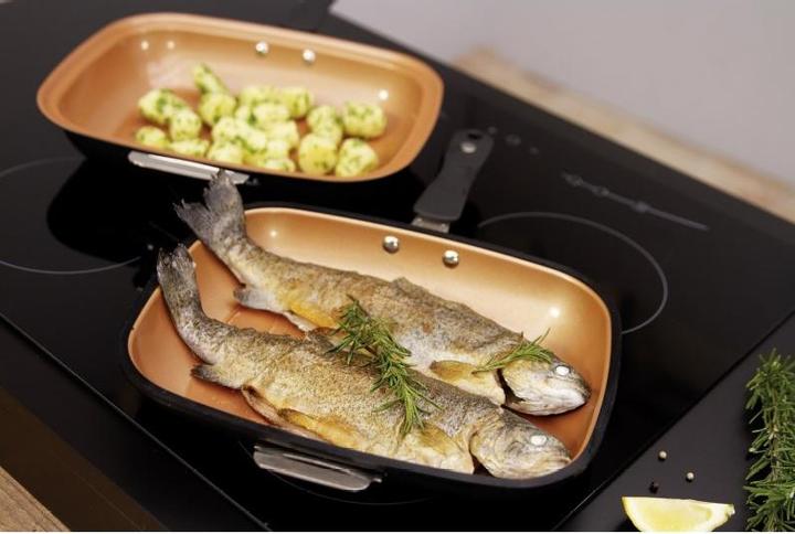 Image du produit MediaShop Livington Black Doubletta (Poêle à grillades, Casserole, Aluminium, Acier inoxydable)