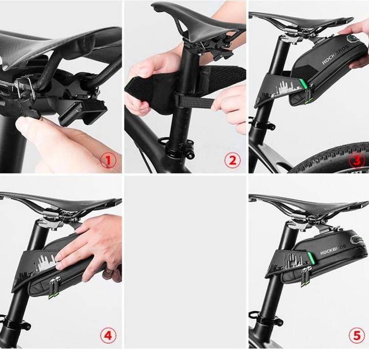 Image du produit Rockbros C27-1 Sacoche de vélo sous la selle - noir (1.50 l, Sacoche de cadre)