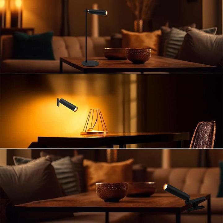 Actual product image V-TAC Lampka Biurkowa 4w1 37cm Kinkiet Klips Latarka 3W LED Czarna VT-7413 4000K 300lm (300 lm)