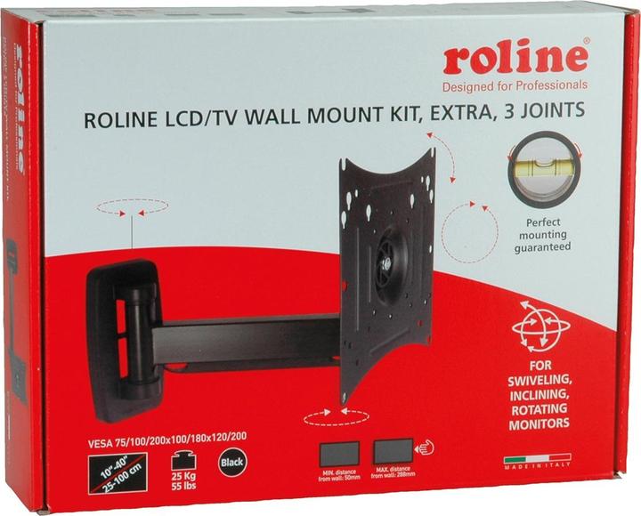 Image du produit Roline Support mural LCD/TV extra-long 3 points de pivot (Mur, 40")