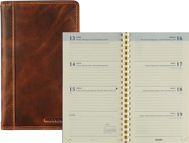 Image du produit Brepols Agenda Interplan Maverick 23 TO-802-03 brun, 1W/2S, 9x16cm (9 x 16 cm, Allemand, Néerlandais, Anglais, Français, Italien)