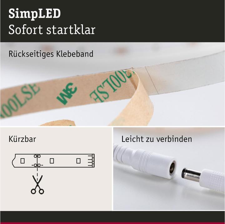 Image du produit Paulmann Ensemble complet de bandes LED SimpLED (Blanc froid, 500 cm, Intérieur)