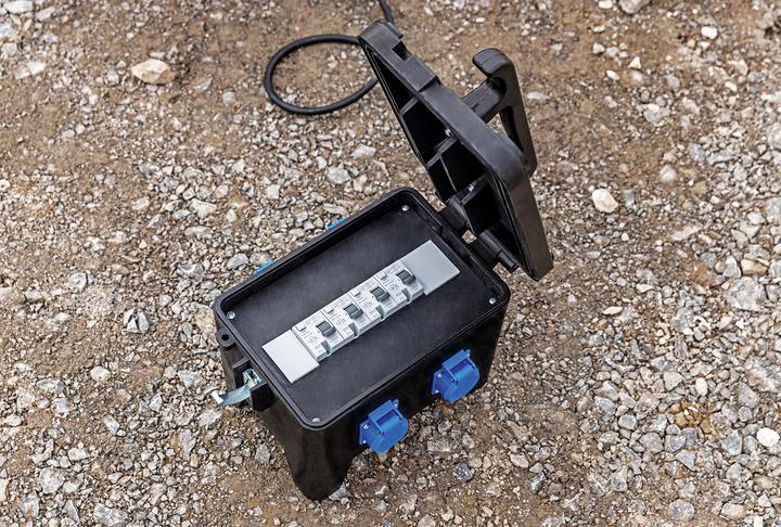 Produktbild As - Schwabe Mobiler Vollgummi Baustromverteiler (4 x, CEE 7/3)