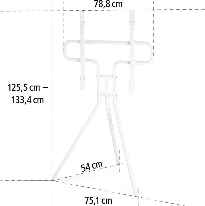 Produktbild Hama Easel Design - Aufstellung für TV - Metall - weiss - Bildschirmgrösse: 94-191 cm (75.20", 40 kg)