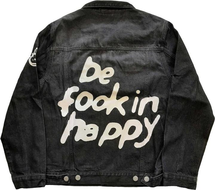 Immagine prodotto Universal Textiles Giacca di jeans unisex adulto Be Fooking Happy (M)