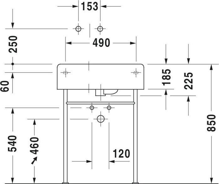 Produktbild Duravit Universalbecken SCOLA m ÜL HLB 615x460mm 1 HL Be links weiss (460 mm, 615 mm)