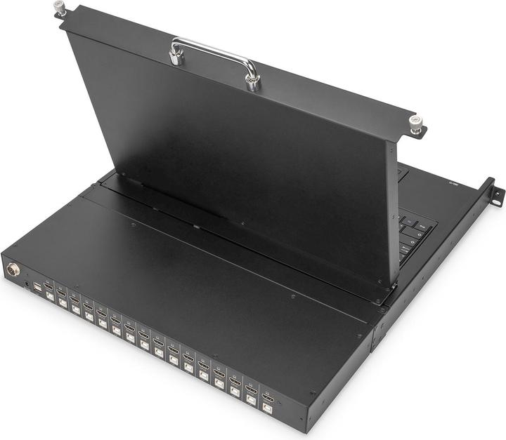 Produktbild Digitus Modulare Konsole mit 17 TFT48,3cm 8Port KVM Touch 8 x HDMI, HD Auflösung, GE Tastatur