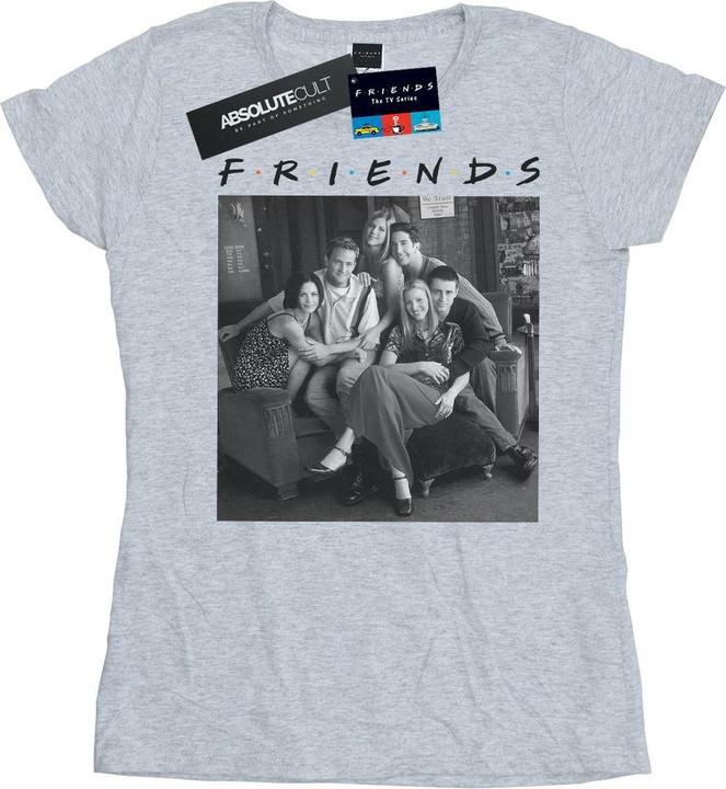 Actual product image Friends Womens/Ladies Black And White Photo Cotton T-Shirt (XL)