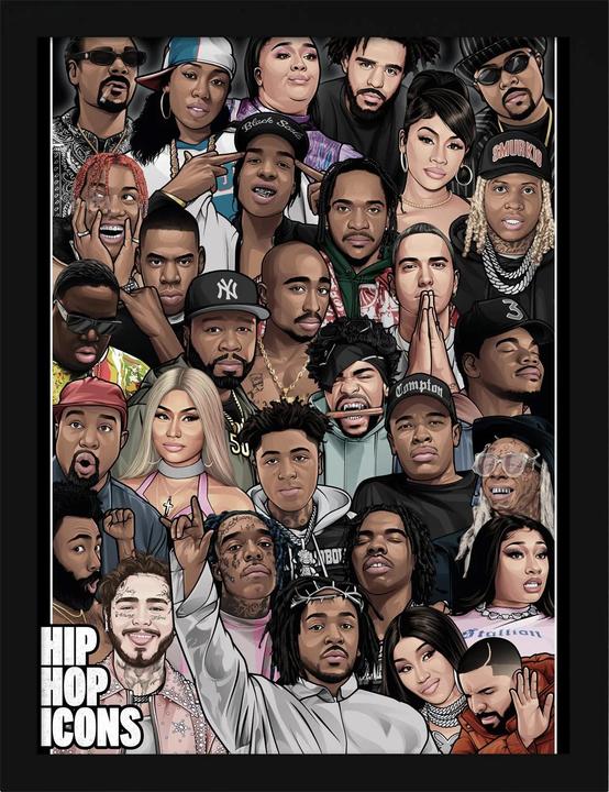 Produktbild Pyramid Gerahmtes Poster Hip Hop Icons (40 x 30 cm)