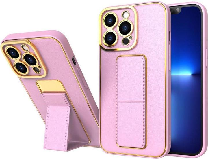 Image du produit Hurtel Nouveau boîtier Kickstand pour iPhone 12 avec support rose (Apple iPhone 12)