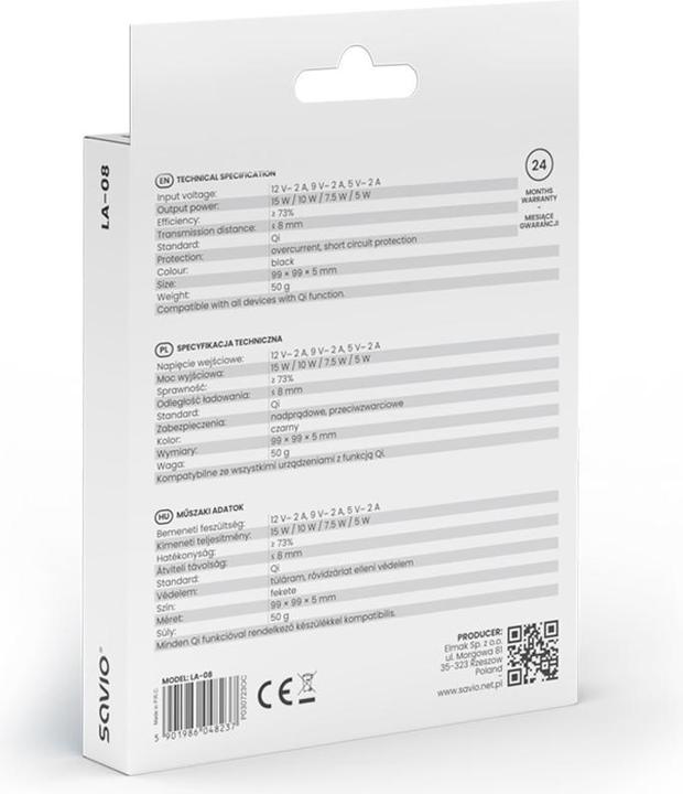Immagine prodotto Savio LA-08 caricatore per dispositivi mobili Smartphone Nero USB Outdoor