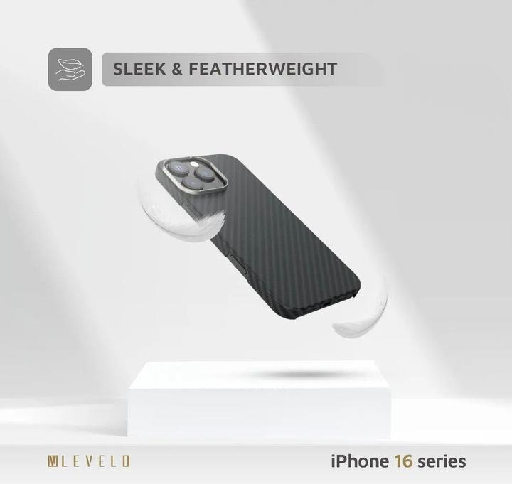 Immagine prodotto Levelo Custodia Sergei 1500D in fibra aramidica (Apple iPhone 16 Pro Max)