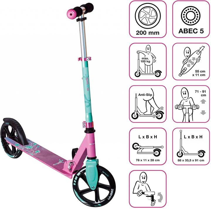 Actual product image Muuwmi Aluminium Scooter 200 mm pk/tk 574