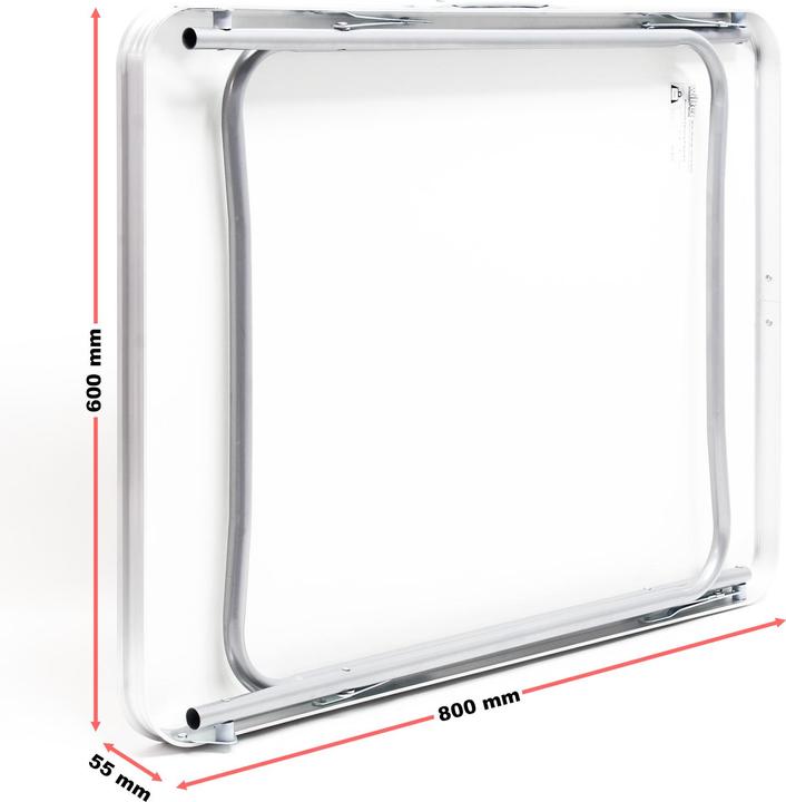 Image du produit Wiltec Table de camping pliante 80x60cm aluminium plateau blanc Table pliante