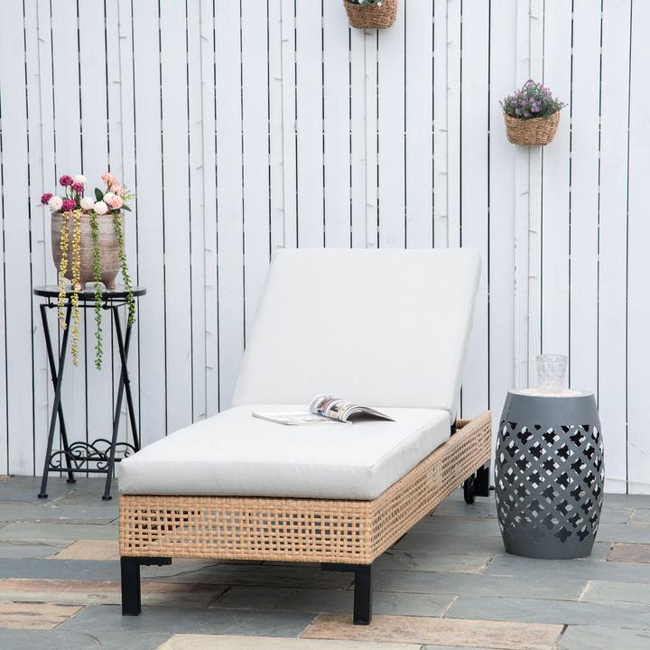 Image du produit Outsunny Chaise longue de jardin avec dossier réglable (65 cm)