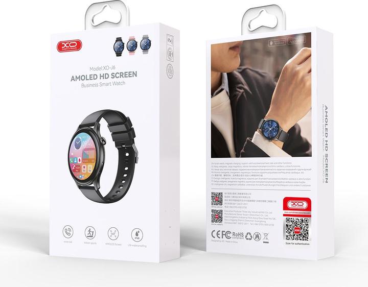 Actual product image xO smartwatch J6 Amoled black