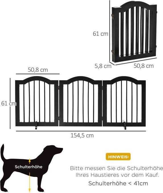 Immagine prodotto Swisshandel24 Recinto barriera per cani Recinto di protezione Recinto per cani Recinto di configurazione 3 pezzi