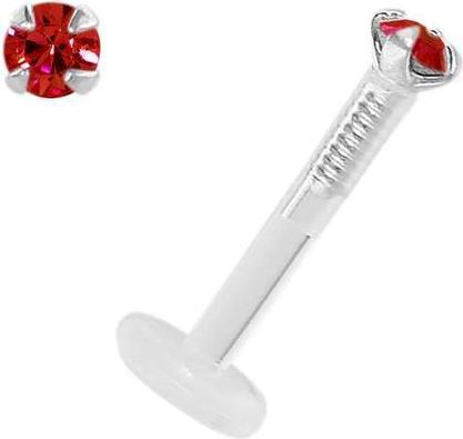 Produktbild Bijouteria Piercing für Lippe/Tragus (Bioplast, Silber 925, Swarovski Kristall)