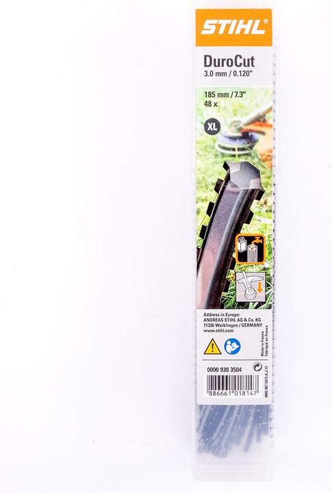Actual product image Stihl 9303504 Thread pieces XL serrated 185mm x 3mm (Weed whacker, Trimmer line + line spool)