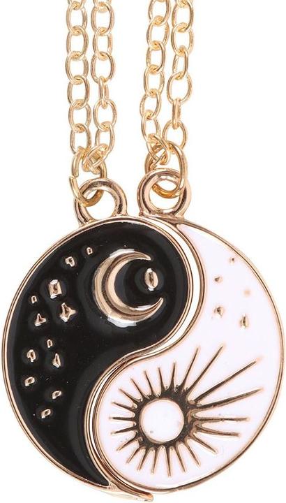 Something Different Yin und Yang Halskette mit Anhänger Best Friend 2erPack Edelstahl (100% synthetisches Material)