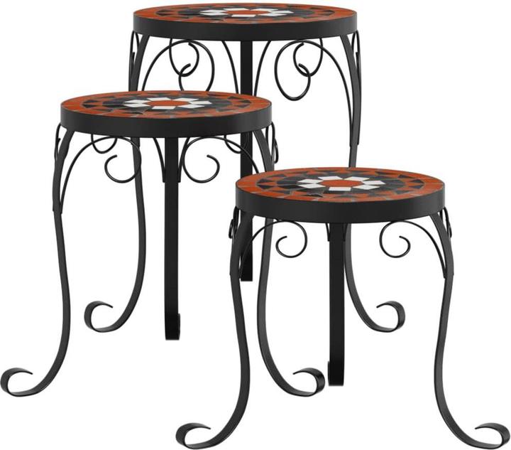 Image du produit VidaXL Pflanzenständer 3 Stk. Terrakottarot und Keramik