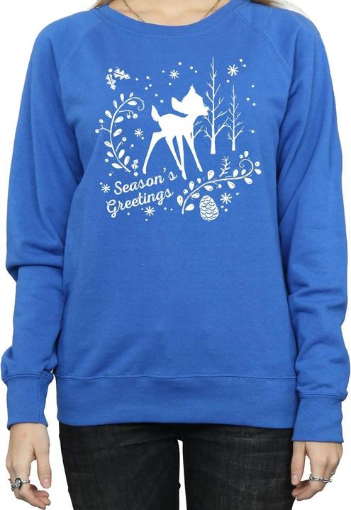 Actual product image Disney Womens/Ladies Bambi Christmas Greetings Sweatshirt (XXL)