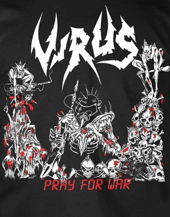 Actual product image ViRUS TShirt Adults Pray For War (S)