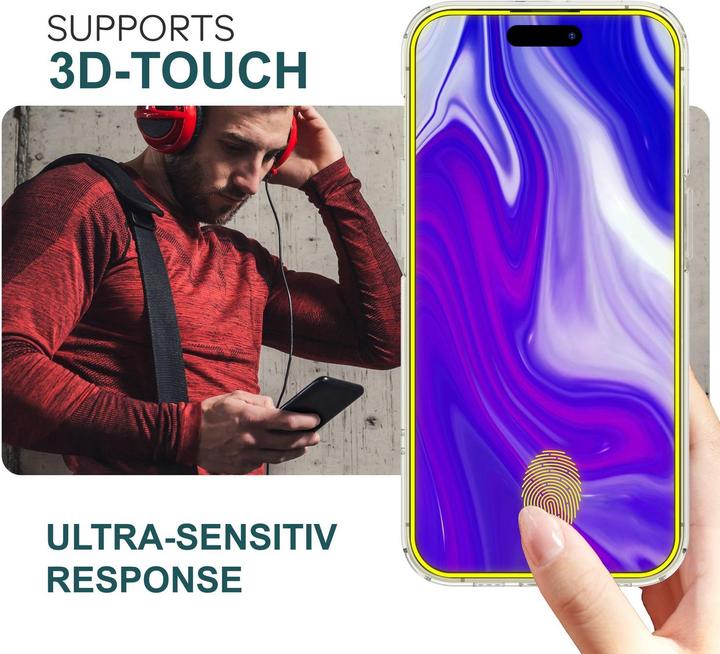 Produktbild Nalia 2x Schutzglas & 1x Schablone (2 Stück, Apple iPhone 15)