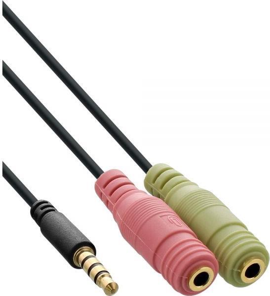 Produktbild InLine Audio Headset Adapterkabel (2 m, 3.5mm Klinke (AUX))