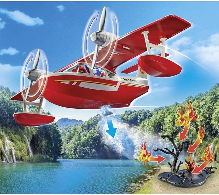 Image du produit Playmobil Avion de pompier avec fonction d'extinction (71463)