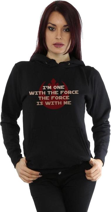 Actual product image Star Wars Womens/Ladies Rogue One I'm One With The Force Red Hoodie (L)