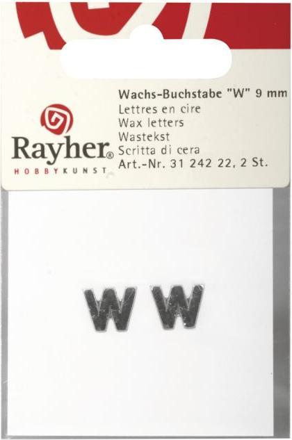 Rayher Lettres en cire -W-, argent, 2 pièces