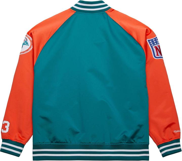 Actual product image Mitchell & Ness M&N Lightweight Satin Jacket - Miami Dolphins Dan Marino - L (L)