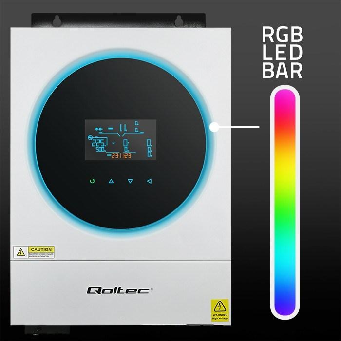 Produktbild Qoltec Hybrydowy inwerter solarny Off-Grid 6kVA| 6kW | 120A | MPPT | LCD | Wi-Fi | BMS | Sinus