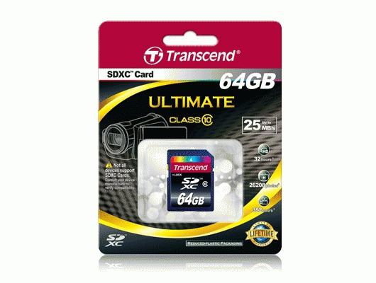 Actual product image Transcend SDXC Ultimate 200x (64 GB, SDXC, U1, UHS-I)