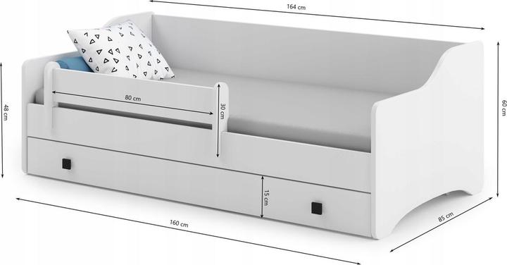 Actual product image ADRK Furniture Bed with mattress NAOMI 160x80 (160 x 80 cm)