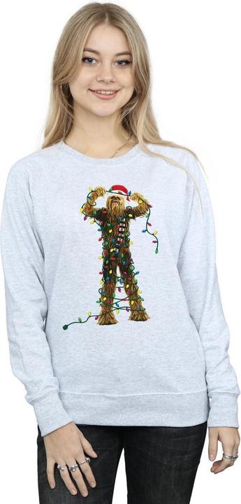 Actual product image Star Wars Womens/Ladies Chewbacca Christmas Lights Sweatshirt (M)