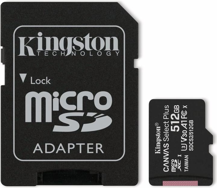 Kingston Canvas Select Plus (512 GB, microSDXC, U3, UHS-I)