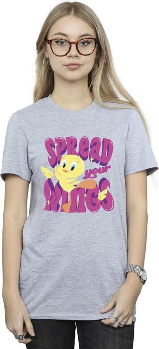 Actual product image Looney Tunes Womens/Ladies Tweeday Spread Your Wings Cotton Boyfriend T-Shirt (L)