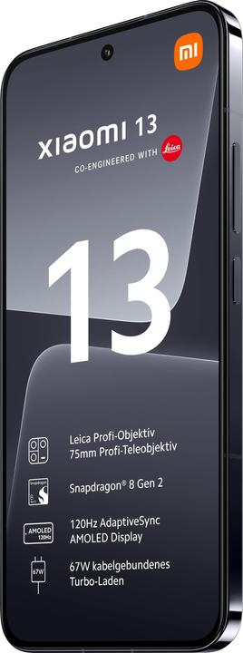 Produktbild Xiaomi 13 (256 GB, Black, 6.36", Dual SIM, 50 Mpx, 5G)