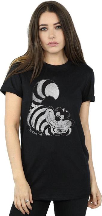 Actual product image Disney Womens/Ladies Alice In Wonderland Mono Cheshire Cat Cotton Boyfriend T-Shirt (XL)