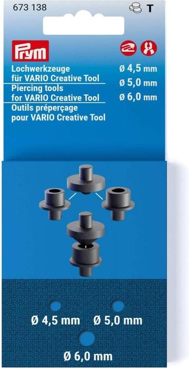 Produktbild Prym Lochwerkzeuge für VARIO Creative Tool 4.50, 5.00, 6.00 mm
