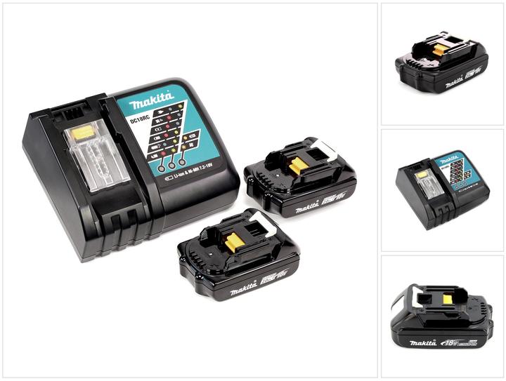Makita Kit Power Source 18 V avec 2x BL 1820 B batterie 2,0 Ah + chargeur DC 18 RC (18 V)