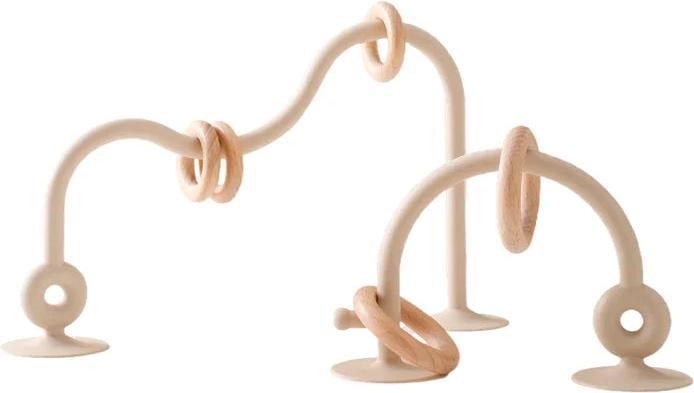 Immagine prodotto Activity Board Anello di legno per bambini, morbido giocattolo da dentizione in silicone senza BPA per bambini che