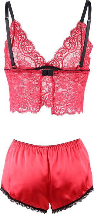 Immagine prodotto Subblime 953904 CAMICIA DA NOTTE IN SETA E PIZZO + MUTANDINE ROSSE L/XL (XL)
