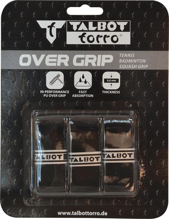 Talbot Torro Griffband Overgrip, 3er Blister Überwickelband, Stärke: 0,6 mm, Länge: 1,13 m/Breite: 27 mm